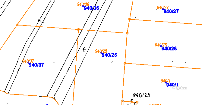 Parcela st. 940/25 v KÚ Dobšice u Znojma, Katastrální mapa
