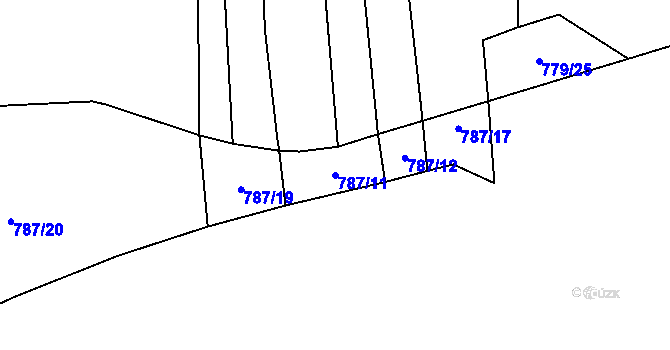 Parcela st. 787/11 v KÚ Dobšice u Znojma, Katastrální mapa