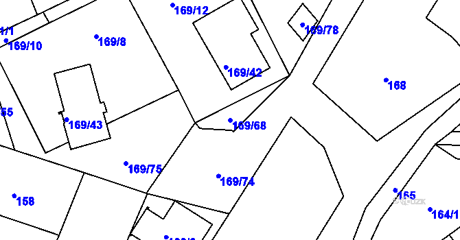 Parcela st. 169/68 v KÚ Dobšice u Znojma, Katastrální mapa