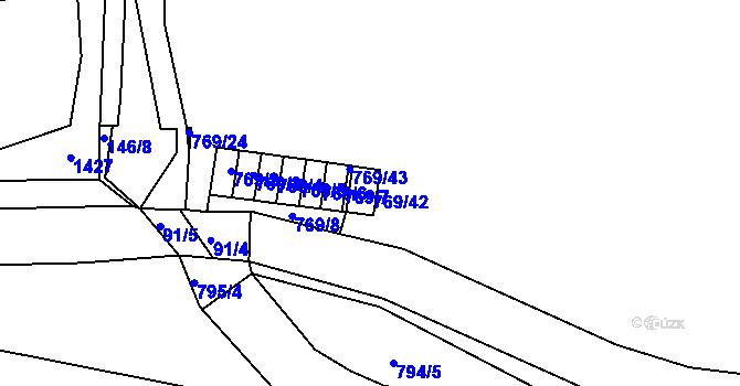 Parcela st. 769/42 v KÚ Dobšice u Znojma, Katastrální mapa
