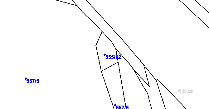 Parcela st. 555/12 v KÚ Dobšice u Znojma, Katastrální mapa
