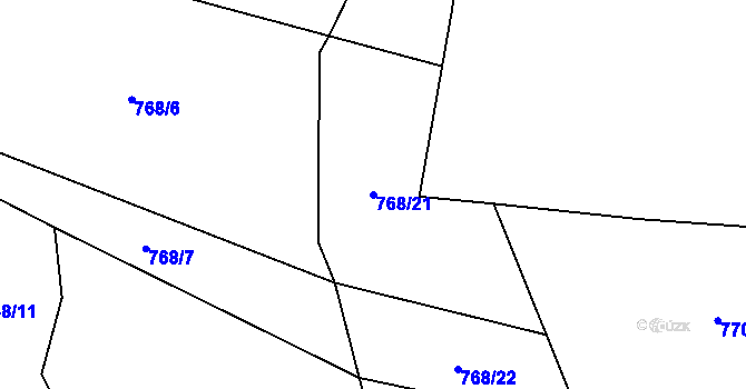 Parcela st. 768/21 v KÚ Dobšice u Znojma, Katastrální mapa