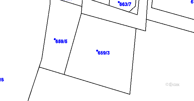 Parcela st. 659/3 v KÚ Dobšín, Katastrální mapa