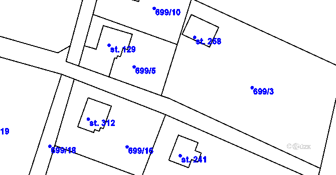 Parcela st. 699/14 v KÚ Dobšín, Katastrální mapa
