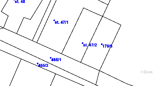 Parcela st. 47/2 v KÚ Dohalice, Katastrální mapa