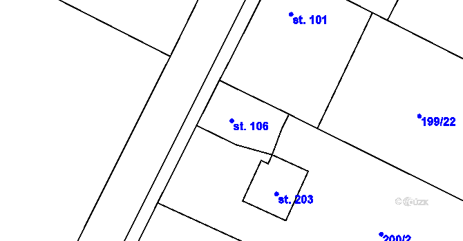 Parcela st. 106 v KÚ Dohalice, Katastrální mapa