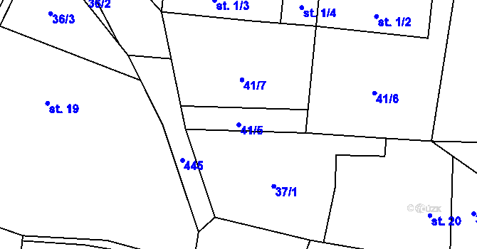 Parcela st. 41/5 v KÚ Dohalice, Katastrální mapa
