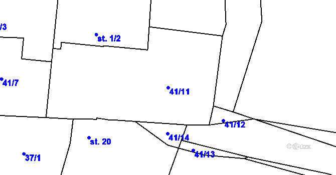 Parcela st. 41/11 v KÚ Dohalice, Katastrální mapa