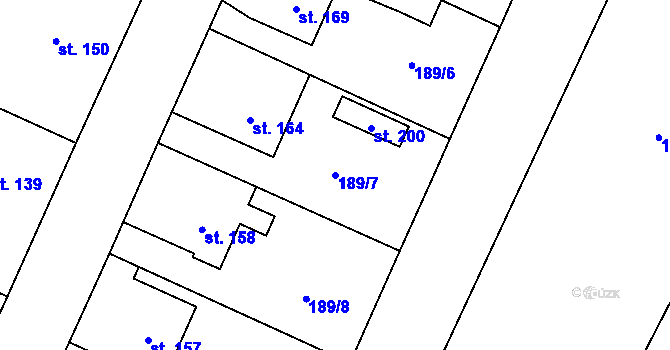 Parcela st. 189/7 v KÚ Dohalice, Katastrální mapa