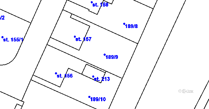Parcela st. 189/9 v KÚ Dohalice, Katastrální mapa