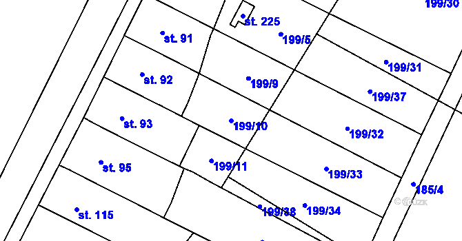 Parcela st. 199/10 v KÚ Dohalice, Katastrální mapa