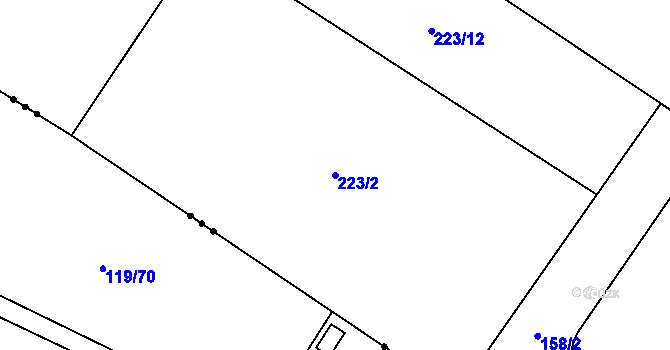 Parcela st. 223/2 v KÚ Dohalice, Katastrální mapa