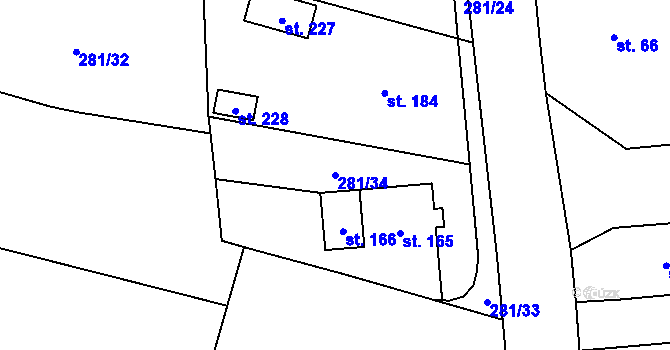 Parcela st. 281/34 v KÚ Dohalice, Katastrální mapa