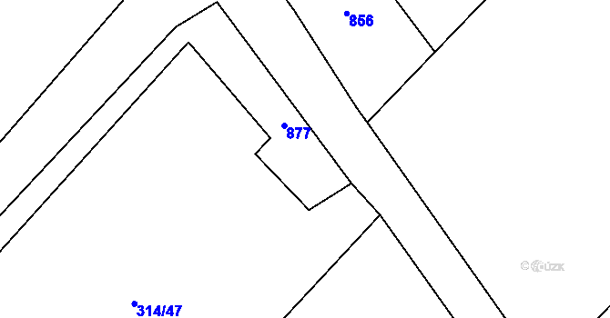 Parcela st. 314/15 v KÚ Dohalice, Katastrální mapa