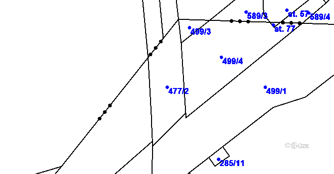 Parcela st. 477/2 v KÚ Dohalice, Katastrální mapa
