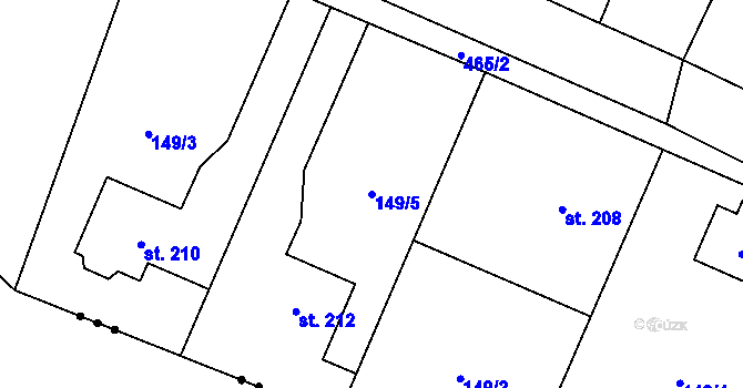 Parcela st. 149/5 v KÚ Dohalice, Katastrální mapa