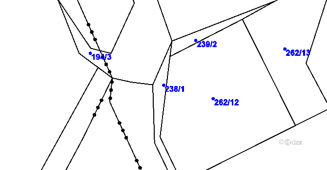 Parcela st. 238/1 v KÚ Dohalice, Katastrální mapa