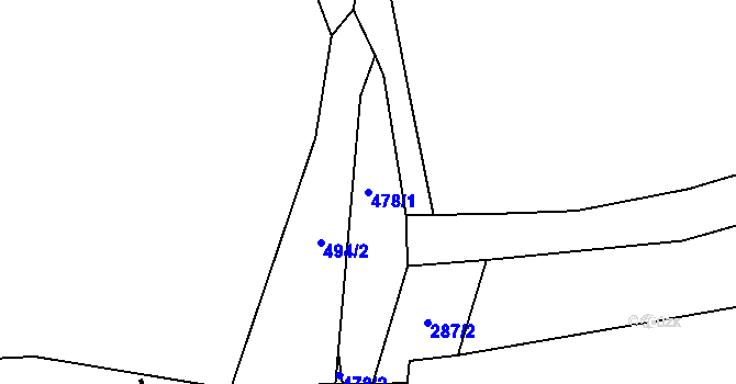 Parcela st. 478/1 v KÚ Dohalice, Katastrální mapa