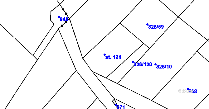 Parcela st. 121 v KÚ Horní Dohalice, Katastrální mapa