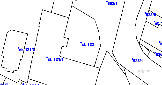 Parcela st. 122 v KÚ Doksany, Katastrální mapa