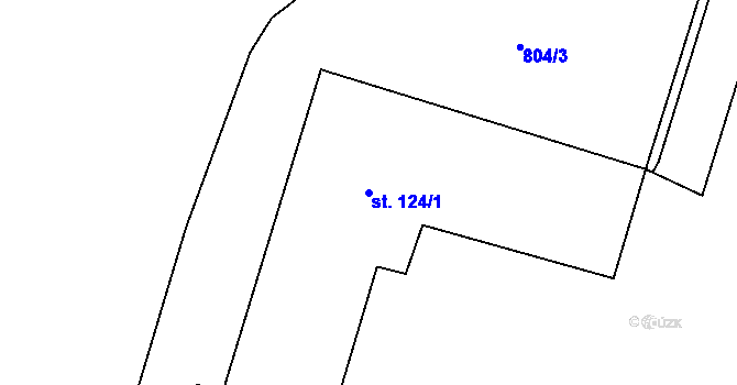 Parcela st. 124/1 v KÚ Doksany, Katastrální mapa
