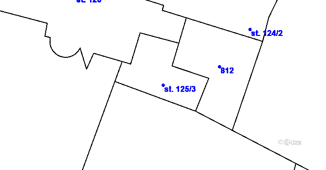 Parcela st. 125/3 v KÚ Doksany, Katastrální mapa