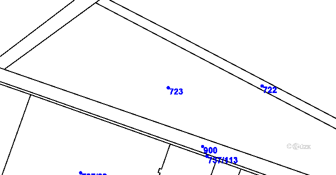 Parcela st. 723 v KÚ Doksany, Katastrální mapa