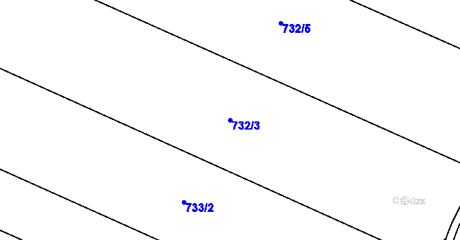 Parcela st. 732/3 v KÚ Doksany, Katastrální mapa