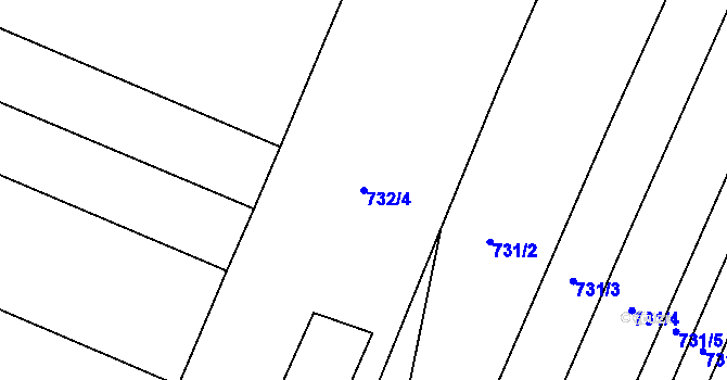 Parcela st. 732/4 v KÚ Doksany, Katastrální mapa