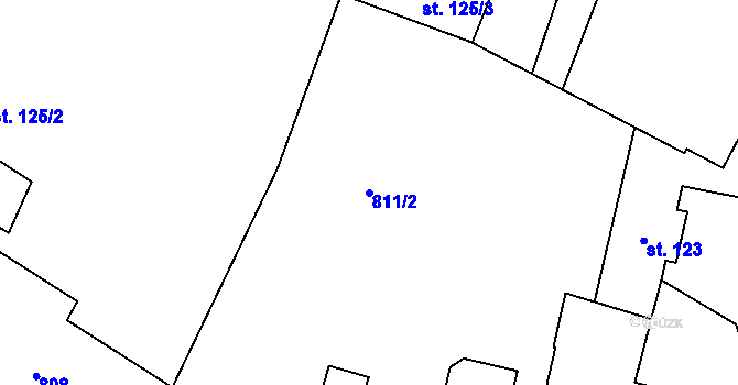 Parcela st. 811/2 v KÚ Doksany, Katastrální mapa