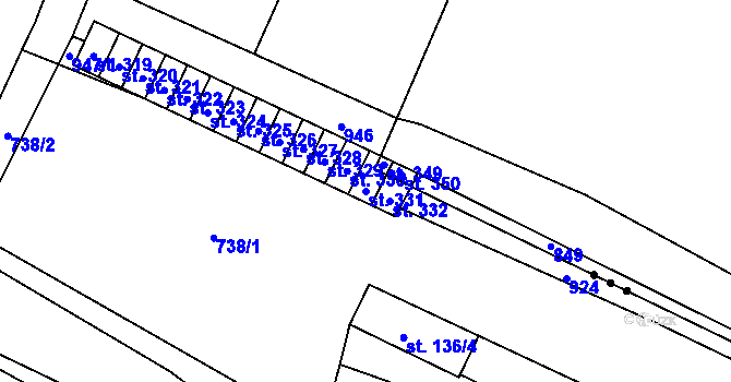 Parcela st. 331 v KÚ Doksany, Katastrální mapa
