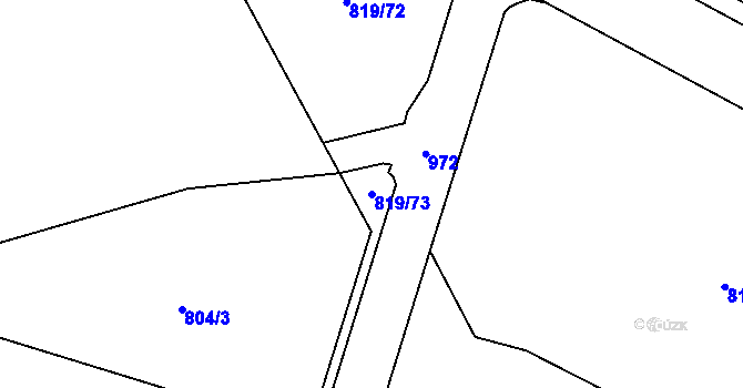 Parcela st. 819/73 v KÚ Doksany, Katastrální mapa