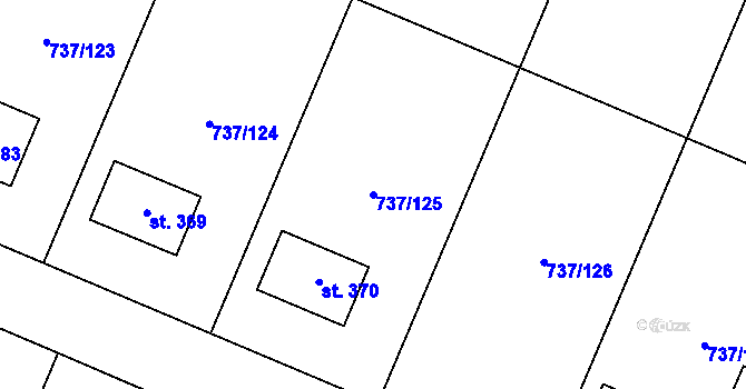 Parcela st. 737/125 v KÚ Doksany, Katastrální mapa