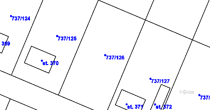 Parcela st. 737/126 v KÚ Doksany, Katastrální mapa