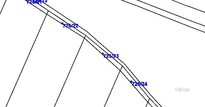Parcela st. 725/23 v KÚ Doksany, Katastrální mapa