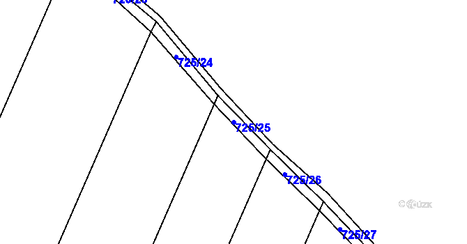 Parcela st. 725/25 v KÚ Doksany, Katastrální mapa