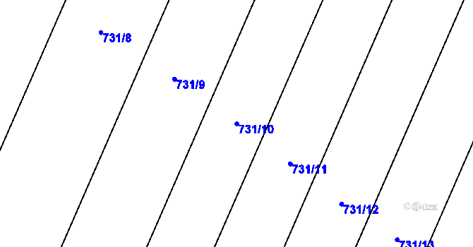 Parcela st. 731/10 v KÚ Doksany, Katastrální mapa