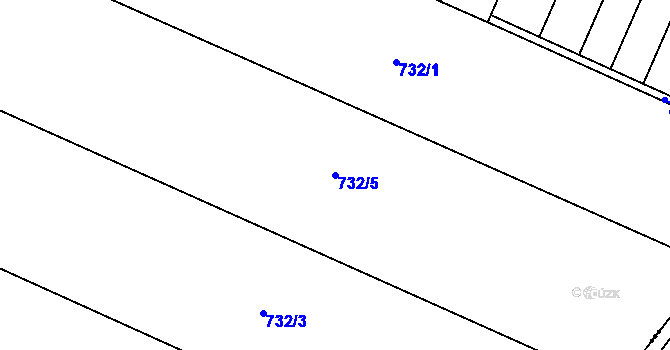 Parcela st. 732/5 v KÚ Doksany, Katastrální mapa