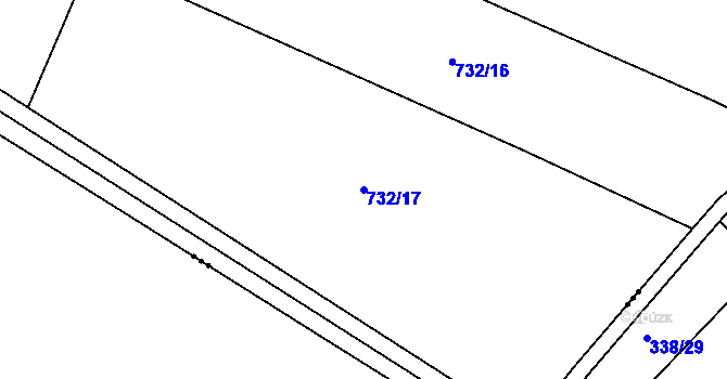 Parcela st. 732/17 v KÚ Doksany, Katastrální mapa