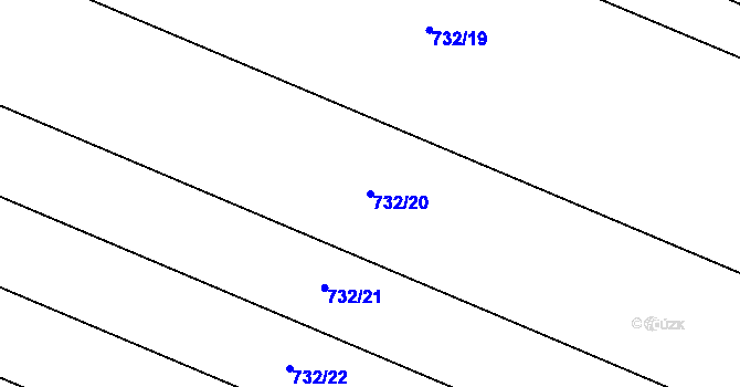 Parcela st. 732/20 v KÚ Doksany, Katastrální mapa