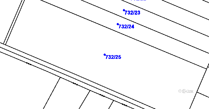 Parcela st. 732/25 v KÚ Doksany, Katastrální mapa