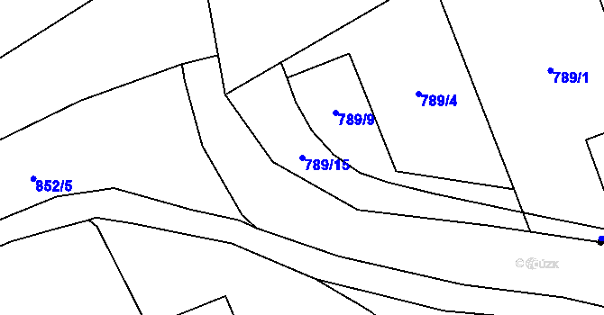 Parcela st. 789/15 v KÚ Doksany, Katastrální mapa