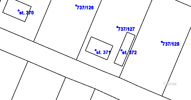 Parcela st. 371 v KÚ Doksany, Katastrální mapa
