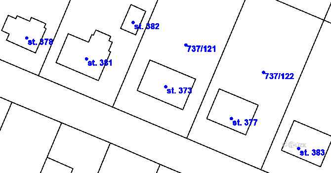 Parcela st. 373 v KÚ Doksany, Katastrální mapa