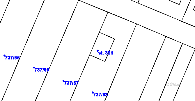 Parcela st. 391 v KÚ Doksany, Katastrální mapa