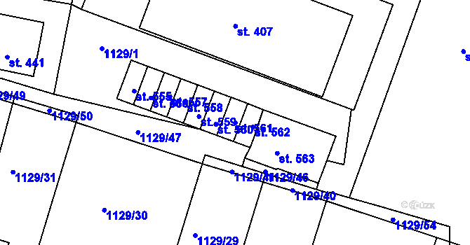 Parcela st. 561 v KÚ Doksy u Kladna, Katastrální mapa