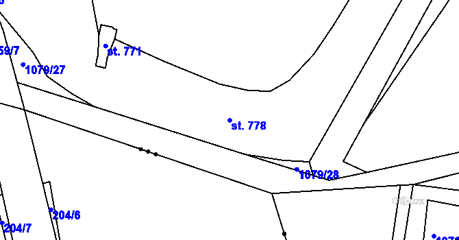 Parcela st. 778 v KÚ Doksy u Kladna, Katastrální mapa