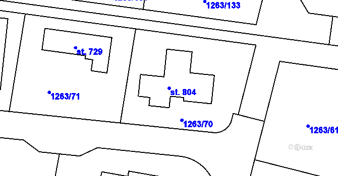 Parcela st. 804 v KÚ Doksy u Kladna, Katastrální mapa