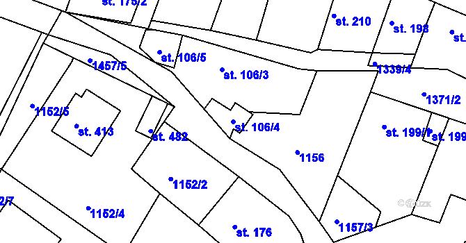 Parcela st. 106/4 v KÚ Doksy u Kladna, Katastrální mapa