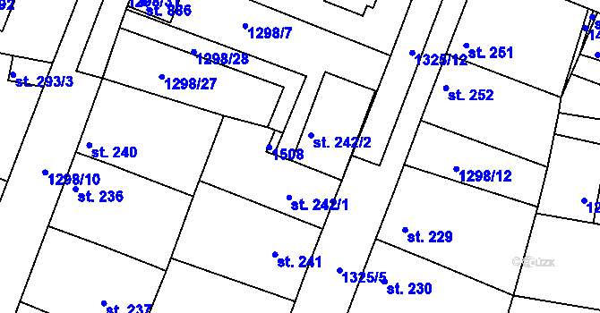 Parcela st. 242/2 v KÚ Doksy u Kladna, Katastrální mapa